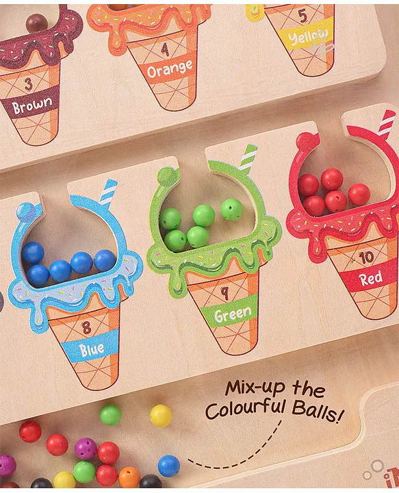 3-in-1 Ice-Cream Magnetic Maze | Multicoloured | Cognitive Development & Interactive Toy for Kids | Ideal for Gifting | Sorting, Matching & Problem-Solving Skills