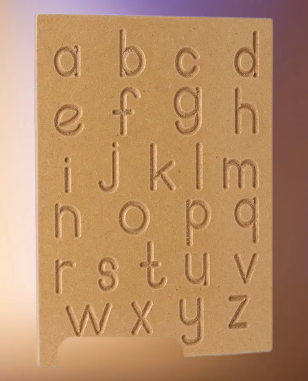 Carving English Alphabet Lowercase - Brown
