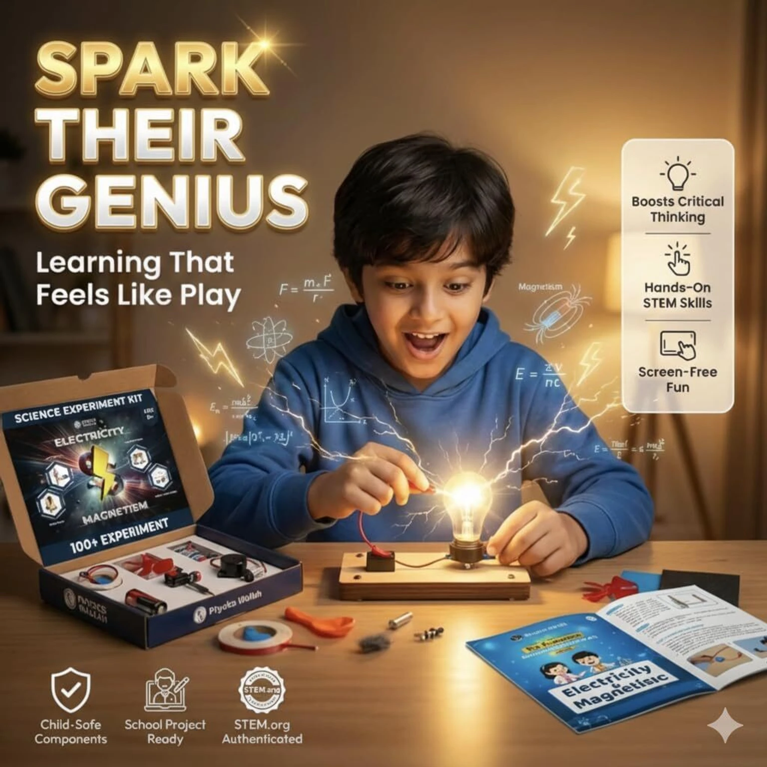 Electricity & Magnetism Science Projects Kit (Multicolor)