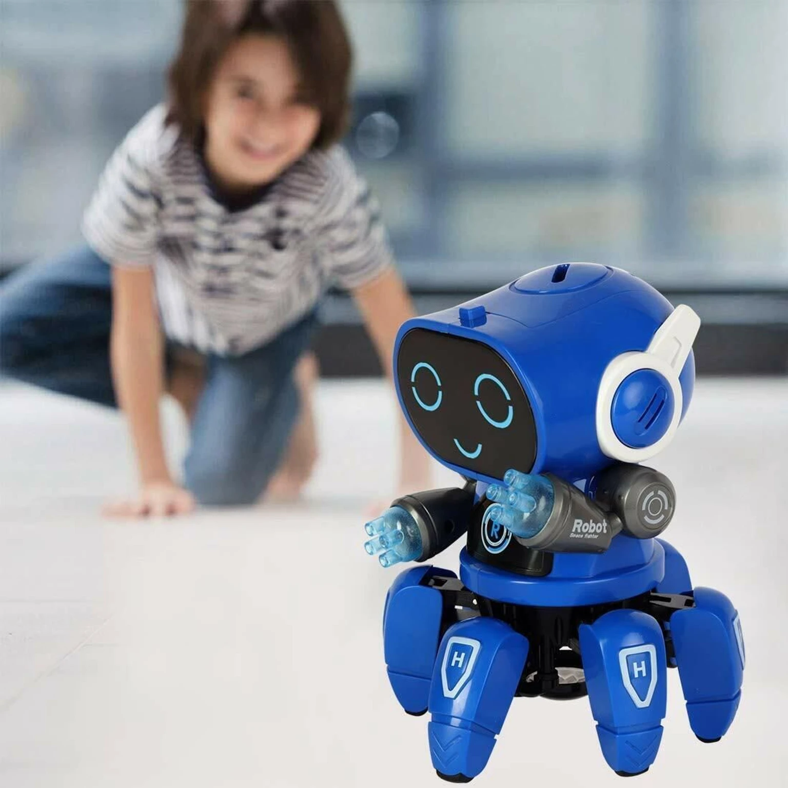 Robot Pioneer Electronic Toy for Kids with Music, 7 Color Lights, (Multicolor)