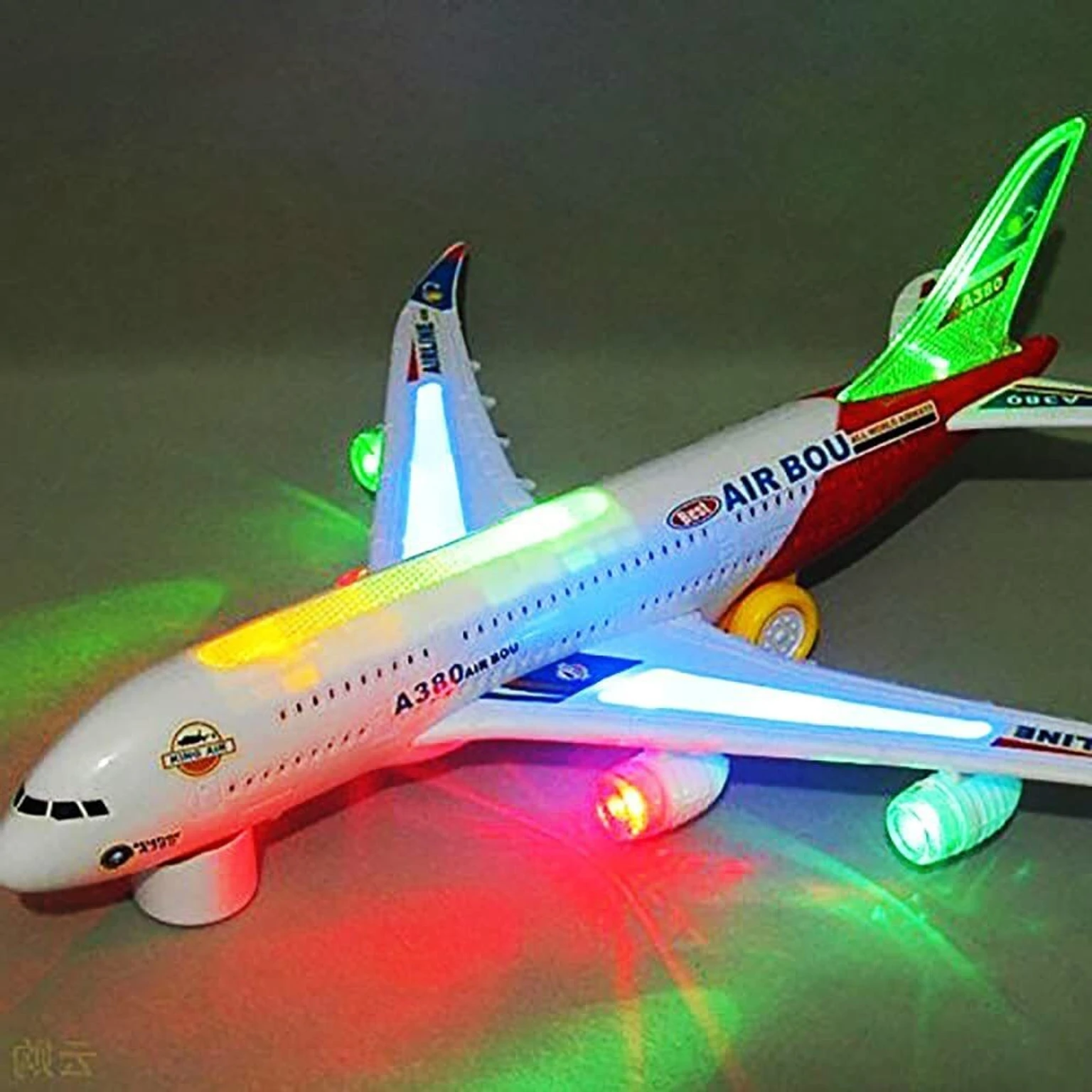Musical AeroPlane Airbus Bump & Go Action Toy with Sound & Light-159 (Multicolor)