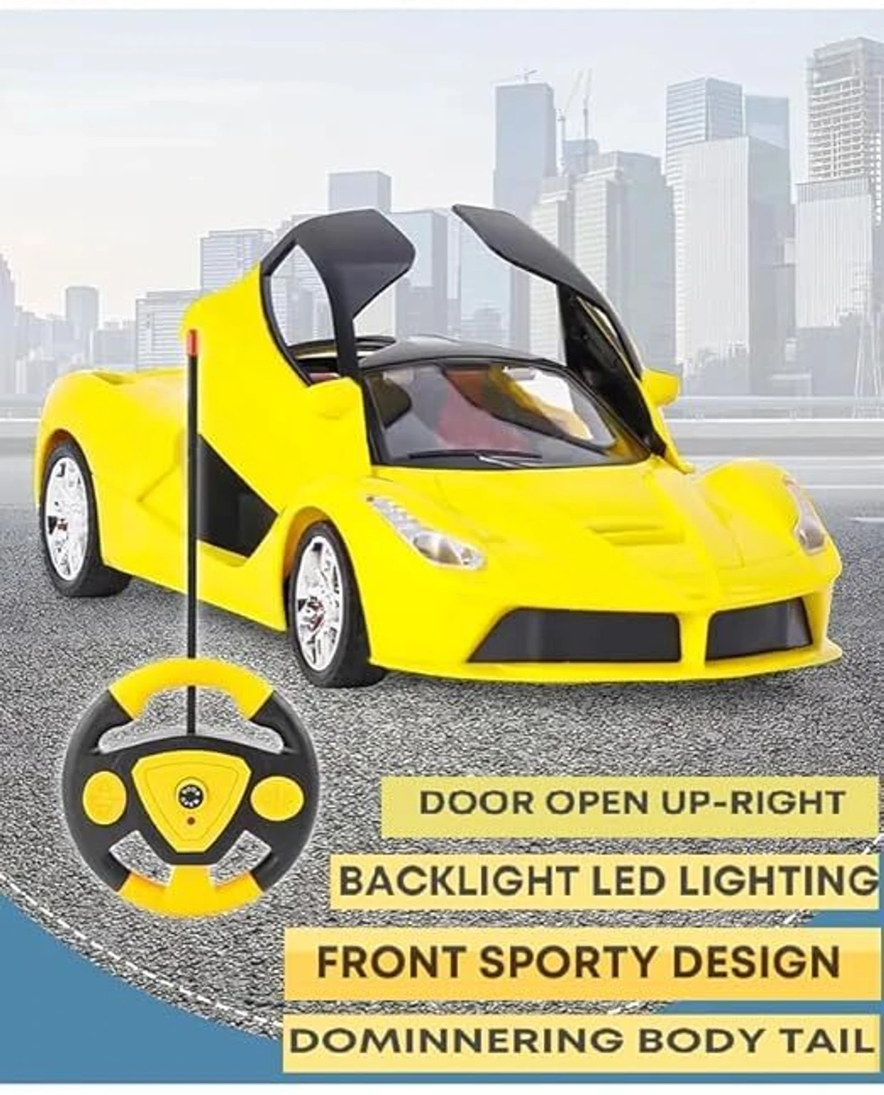 Big Size Rechargeable Racing with Remote Control Sports (Yellow)