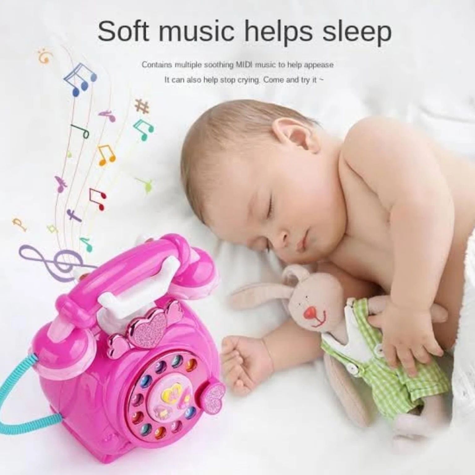 Toys Classic Old Style Musical Landline Telephone with Story & Poetry Sound For Kids (Multicolor)