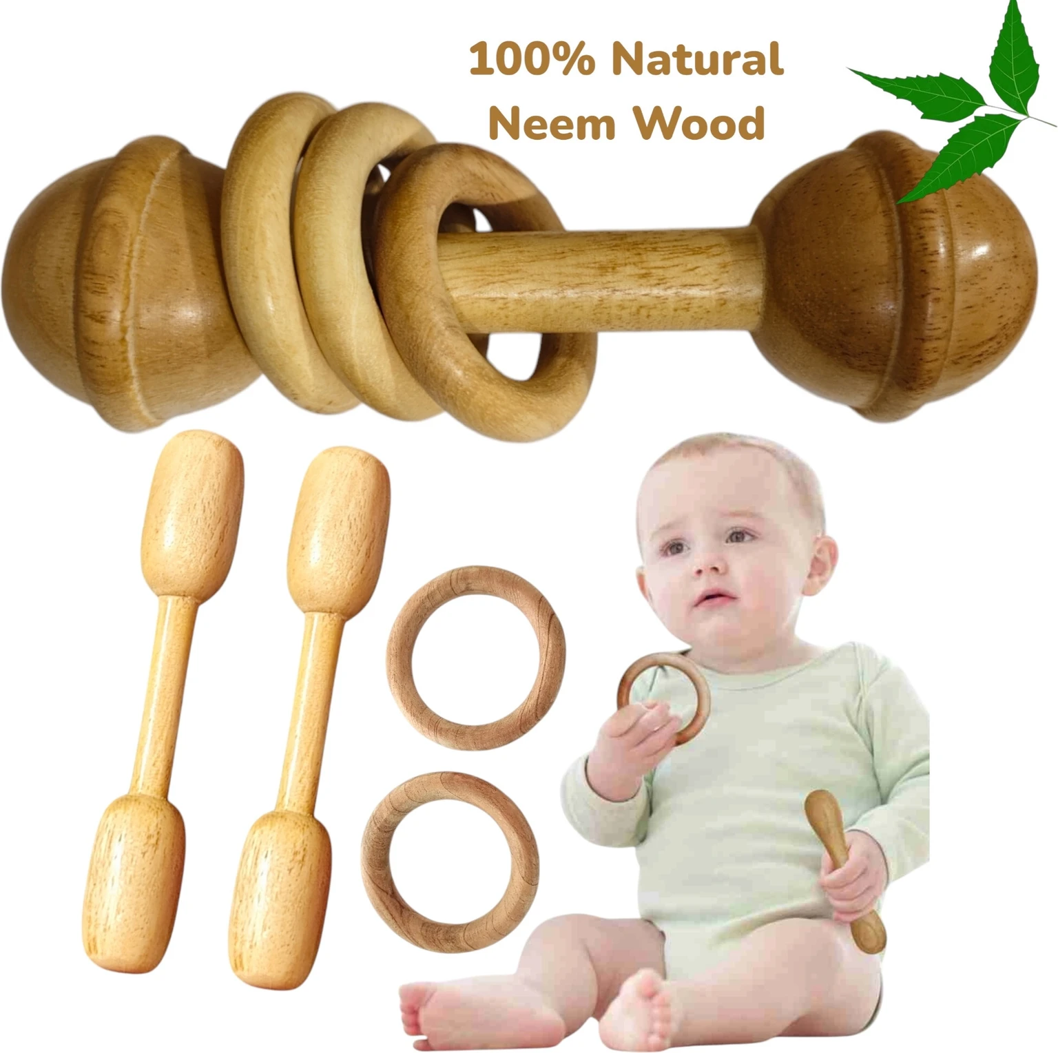 Adorable Rattles & Teethers for Babies Rattle (Brown)