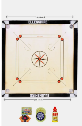 Funky Small Carrom Board With Free Ludo & Snakes