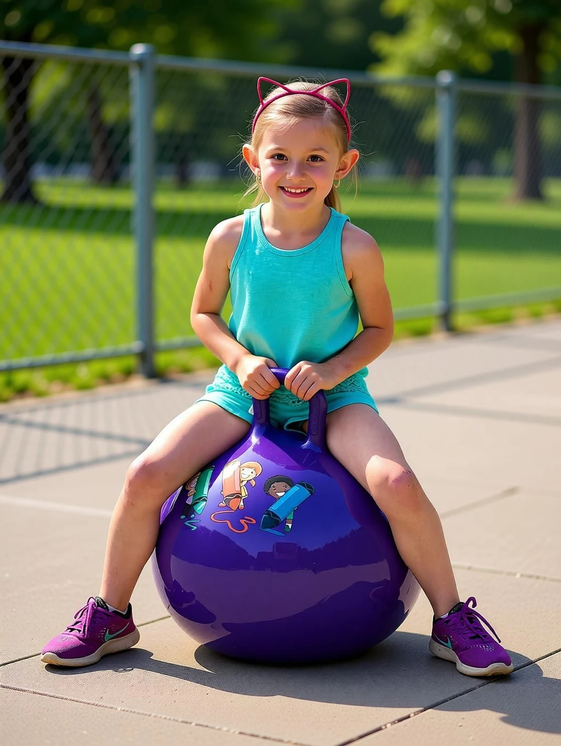 Hopper Ball Kids Exercise Ball Multi-Function Jump Ball, Bouncy Ball with Handle Puffer Ball