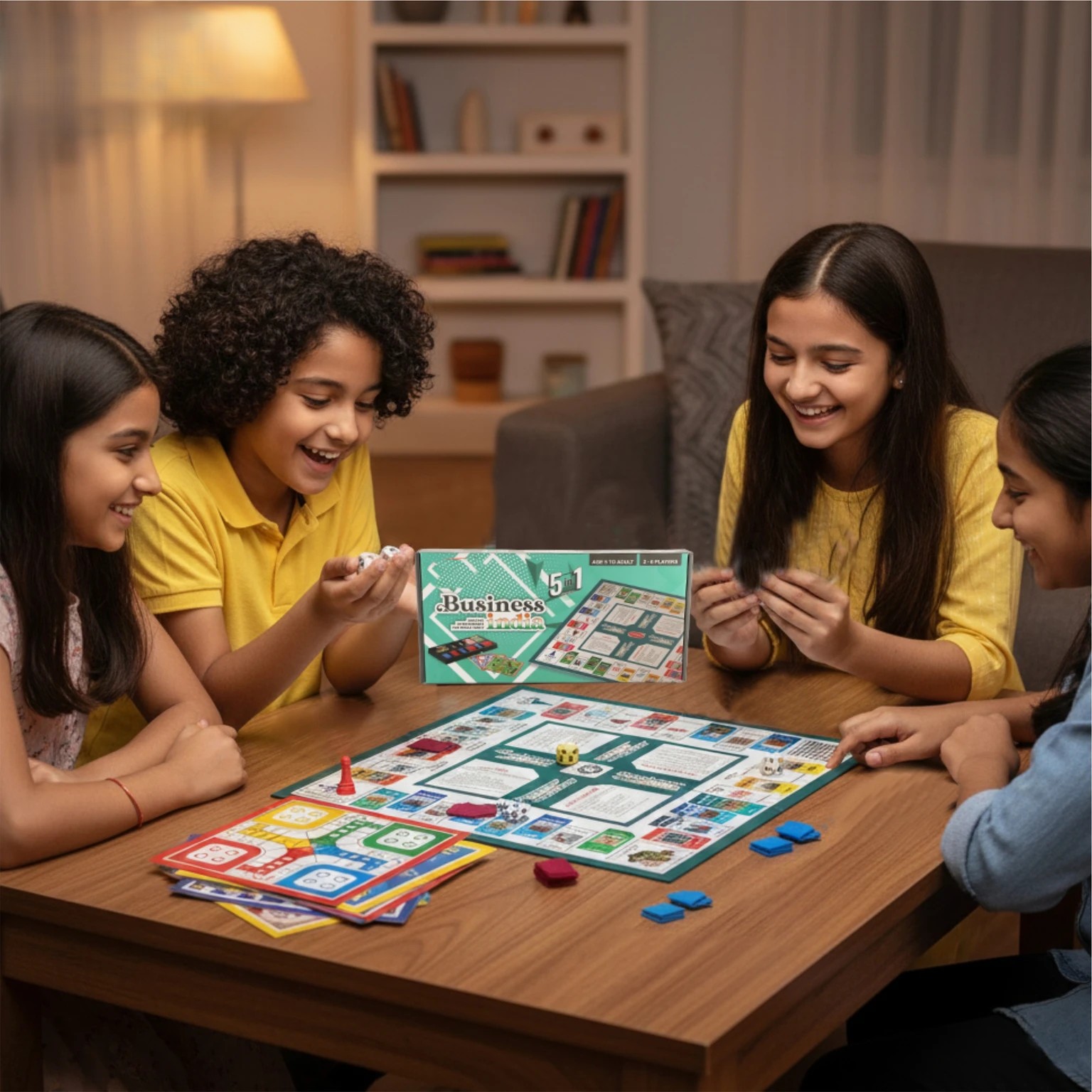Game With Plastic Money & Coin,5 Board Games in 1 For Kids,BIS Approved Money & Assets Board