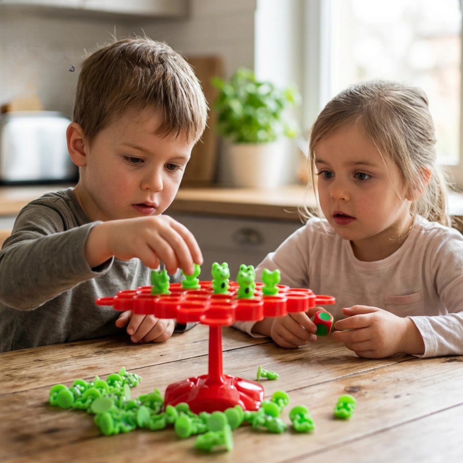 50 Pcs Frog Tree Balance Stacking Board Game For Kids Educational Toys Party & Fun Board Game