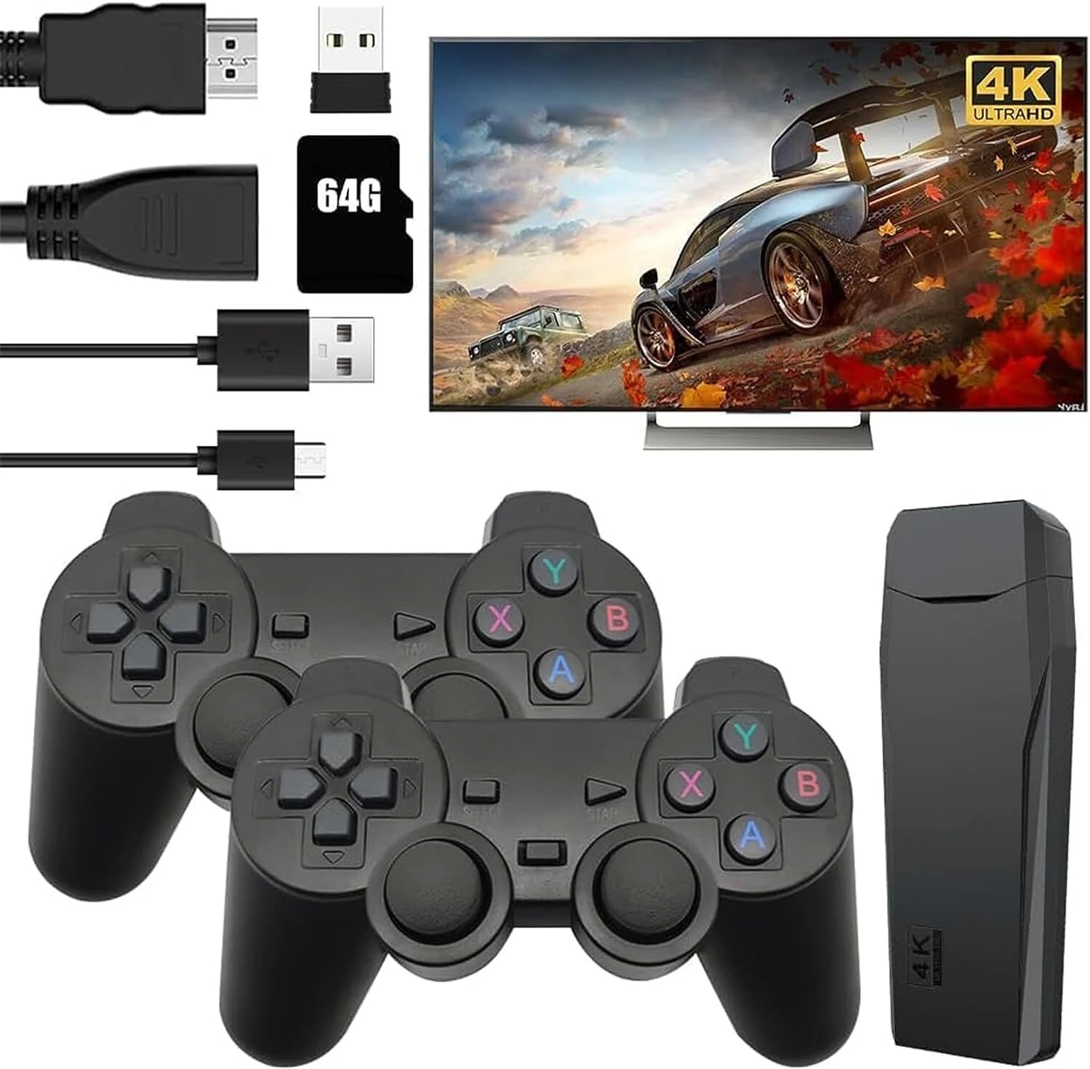 Video Games for Kids Wireless 64GB, 4k HDMI Games Console Built in 10000 Game 5th Freedom Edition (Code in the Box - for PSP)