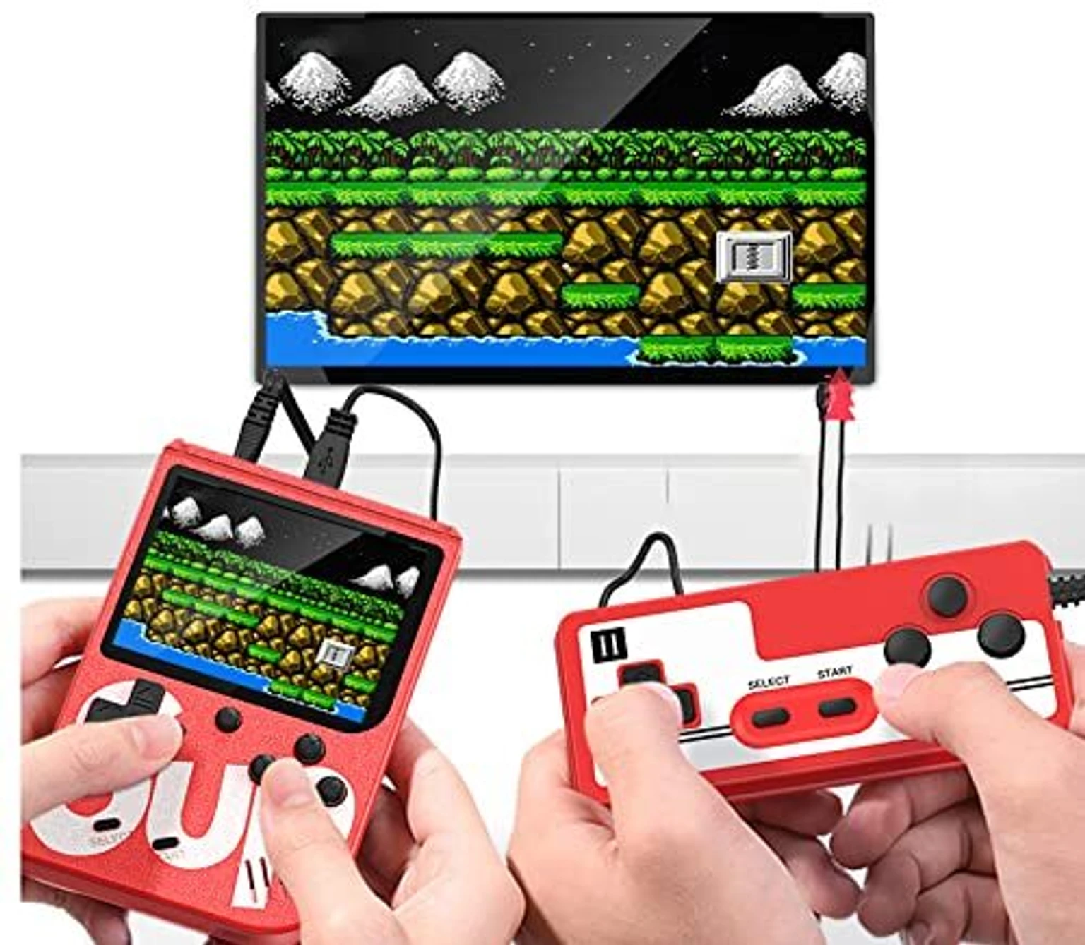 400 in 1 Retro Game Box with Remote Control for 2 Player, Handheld Classica (Console Handheld Classical Game PAD box s6 with TV output) (Mario/Super Mario/DR Mario/Contra/Turtles and other 400 Games 8 GB, for PS Vita)