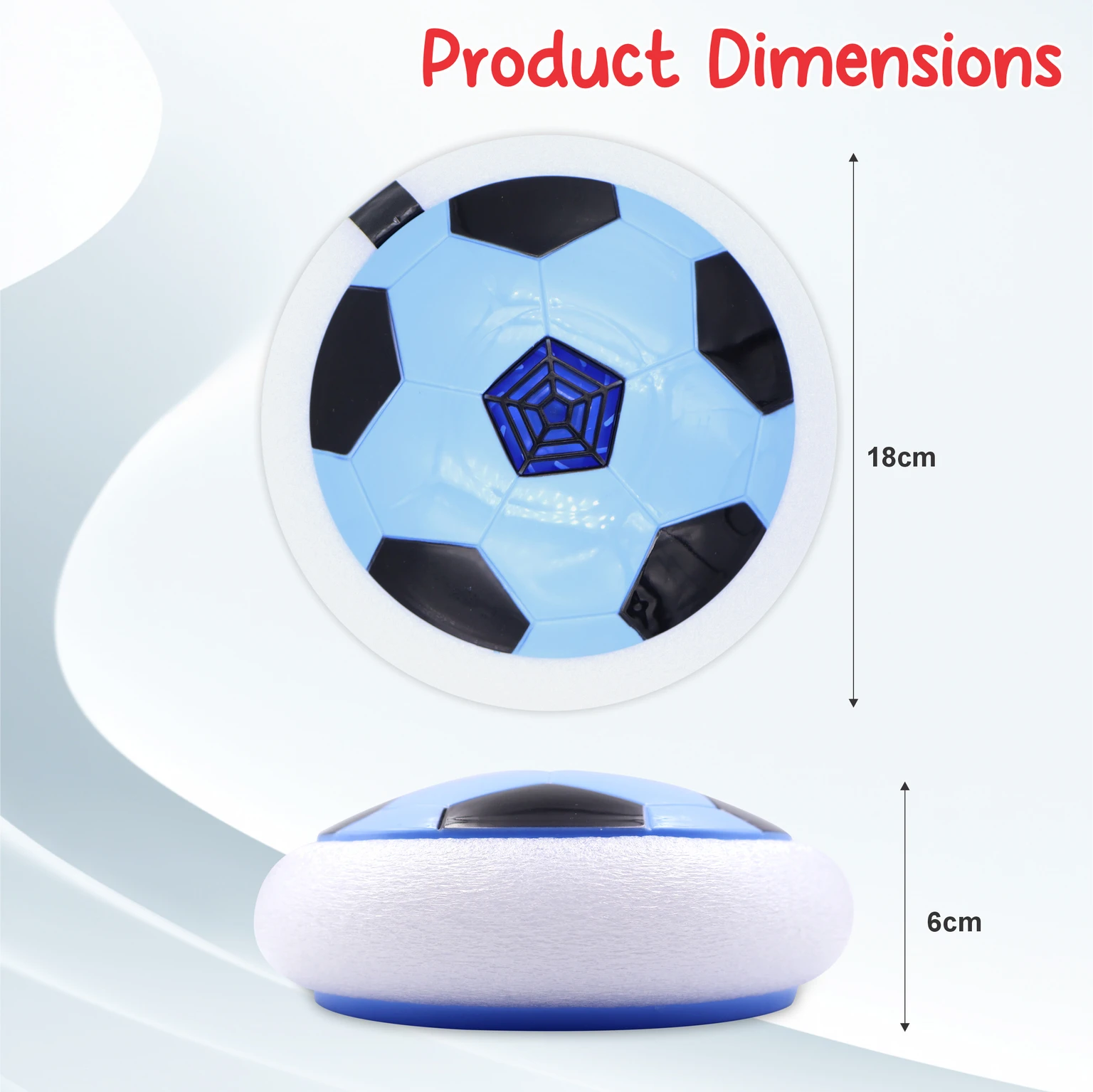 Air Football Toy Hover Soccer Ball Floating Soft Foam Bumper With LED Lights Hoverball